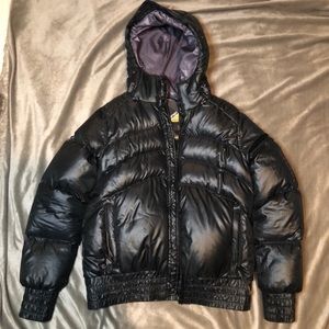 Salomon goose down puffer puff jacket coat winter coat bomber hood